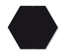 first4magnets Hexagonal Pizarra magnética C/W 10 Imanes, Color Negro (440 x 380 mm), Color Plateado