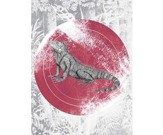 Komar Wandbild Von Iguana Circle | Poster, Bild, Wohnzimmer, Schlafzimmer, Dekoration, Kunstdruck | ohne Rahmen | P077C-30x40 fotomural, Schwarz, WeiÃ, Rot