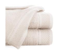 Eurofirany Carlo Juego baÃ±o, Toalla de Sauna con patrÃ³n â Absorbente, 100% algodÃ³n, 580 g/m2, 3 y 6 Unidades, Marfil, 70 x 140 cm