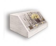 Lupia Panera con decoro de Yellow Roses de Madera 30 x 40 x 20 cm