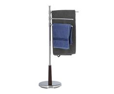 Relaxdays Toallero Baño Giratorio, Hierro Cromado, Plateado, 90 x 44 x 26 cm