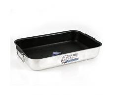 Ollas Agnelli Platinum Tostador Rectangular, con 2 Asas Enlace múltiple, Aluminio, Plata, 40 cm