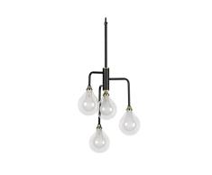 LAMPARA Techo Metal Cristal Negro 30X30X120 CM