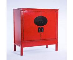 Armario Madera Oriental Rojo Negro 110 x 61 x 175