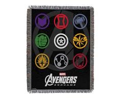 Marvel Avengers Endgame - Manta de Tapiz Tejida, diseÃ±o de sÃ­mbolos, 48 x 60 Pulgadas, Multicolor