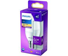 Philips LED - Bombilla LED Vela y Lustre, B38 E14, Luz Blanca Cálida, 60W