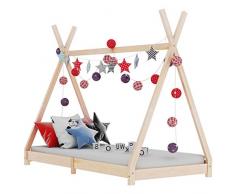 vidaXL Marco de Cama Infantil de Madera de Pino Maciza, 80 x 160 cm
