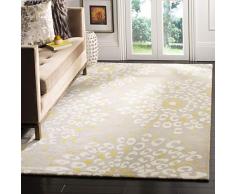 Safavieh Alfombra Rectangular contemporÃ¡nea para Interiores y Exteriores, colecciÃ³n Abstracta, ABT141, Color Gris y Negro, 122 x 183 cm, para Sala de Estar, Dormitorio o Cualquier Espacio Interior