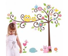 Ambiance-Live Pared Adhesivo BÃºhos y Natural Paradies geblieben en un Ã¡rbol