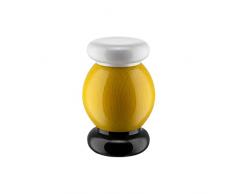 Alessi Totem Domestici ES18 1 - Molinillo de Sal, Pimienta y Especias de DiseÃ±o en Madera de Haya, Amarillo, Negro y Blanco