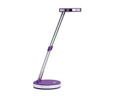 Lámpara de mesa LED Maulpuck A, lámpara de escritorio con luz blanca diurna y brazo telescópico de metal extensible, metal plástico, morado, 13 x 13 x 37 cm