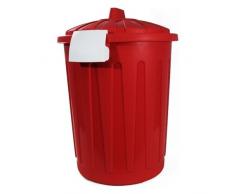 Blim Redonda Basura Papelera con Tapa, 37Â x 46Â cm, 23Â L, Coral Rojo, 30Â x 37Â x 46Â cm