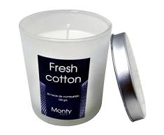 Santiago y Cia Vela en Vaso de Cristal con Tapa. Cotton Suave y sofisticada, Ideal para aromatizar tu hogar. con una duración de 30 Horas. Juegos de Velas, Multicolor, No Aplica