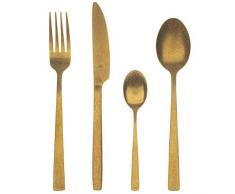 BERGNER Q3453 Cuberteria de 24 Piezas en Acero Inoxidable Color Oro colección Livorno