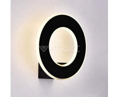 Lámparas de Pared LED Aro Decorativas V-TAC 9W – Cuerpo de Aluminio Fundido Negro – Compatible con Sensor – Lámparas Modernas para Sala de Estar Dormitorios Oficina Recepción 4000K Blanco Día