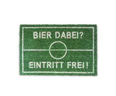 Relaxdays â Felpudo âBier Dabei? Eintritt freiâ para la Entrada de su hogar Hecho de Fibras de Coco y PVC con Medidas 40 x 60 cm Antideslizante Elemento Decorativo, Color Verde