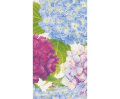 Caspari Entertaining Hortensia jardÃn Toalla de Invitados (15 Unidades), diseño de, Papel, Azul, 11 x 20 x 3 cm