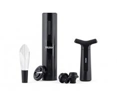 Haier Set de Vino ElÃ©ctrico Recargable, Incluye Aireador y Recogegotas en Forma de TulipÃ¡n, Abrebotellas Recargable con USB, CortacÃ¡psulas, Bomba de VacÃ­o, 2 Tapones