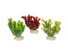 Aqua Della, Planta Artificial Colorida de plÃ¡stico Flexible Canadensis S - 13 cm, pie Resistente, Ofrece refugios y Lugares de reproducciÃ³n, Apto para acuarios y terrarios