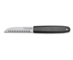 3 Claveles - Cuchillo para decorar profesional 19.5 cm, acero inox, mango negro polipropileno, para postres o decoraciÃ³n de platos