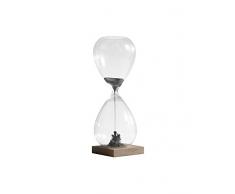 Mascagni - Reloj de Arena magnÃ©tico de 24 cm de Altura con Base de Madera de Haya y Roble Arena/Gris