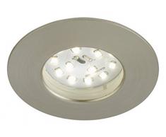 Briloner Leuchten – Lámpara LED empotrable, Foco, intensidad regulable, profundidad de 3 cm, conexión directa 230 V, IP44, níquel mate, 1 unidad 5.5 watts