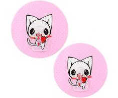 mumbi Toallero Autoadhesivo, Gato, 2 Piezas