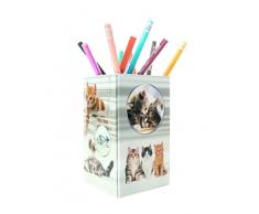 HERMA 19733 - Portalápices con diseño de gatos, plegable, cartón resistente, escritorio para niñas y niños, estuche rectangular para lápices de colores, marcadores, lápices, pinceles de maquillaje