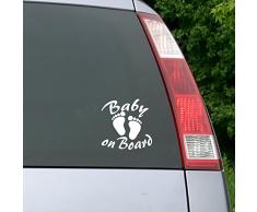 Ambiance-Live Adhesivo Decorativo para Pared Signer con la Huella de bebé – 15 x 15 cm. Color Blanco