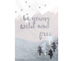 Komar Wandbild Von Wild and Free | Poster, Bild, Wohnzimmer, Schlafzimmer, Dekoration, Kunstdruck | ohne Rahmen | P105C-50x70 fotomural, carbÃ³n