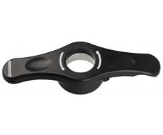 Fackelmann Abridor 4 en 1 descapsulador, abrebotellas, abrelatas y abrefrascos, ABS, Negro, 14,5x4,5x2,5cm