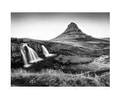 Warby Kirkjufell Iceland Mountain Waterfall Photo Premium Wall Art Canvas Print 18X24 Inch Guerra Islandia Montaña Agua FotografÃa pared