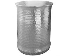 Wohnling mesa auxiliar Tarun 41 x 50 x 41 cm Aluminio Plata redondo con motivos orientales, pequeño sofá mesa metal martillado, Diseñador estante mesa Modern, anstell mesa estrecho, Salón Mesa Mesa, 45 x 45 x 56 cm