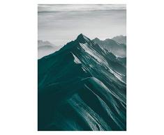 Komar Wandbild Von Mountains Top | Poster, Bild, Wohnzimmer, Schlafzimmer, Dekoration, Kunstdruck | ohne Rahmen | P126B-50x70 fotomural, Negro, Blanco y Gris