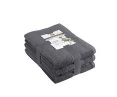 GÃ¶zze - Set de toallas de rizo, 2 toallas de mano (50 x 100 cm), 2 toallas de ducha (70 x 140 cm) y 2 toallas de invitados (30 x 50 cm), AlgodÃ³n, 480 g/mÂ² - Gris antracita