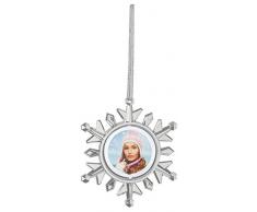 ZEP AC77 - Adorno con Foto para árbol de Navidad, plástico, Color Plata