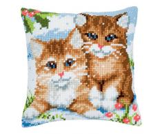 Vervaco - Kit para cojín de punto de cruz, diseño de gatos y nieve, multicolor