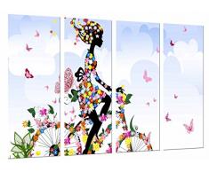 Poster FotogrÃ¡fico Primavera Chica Mujer Bici Flores, Mariposas NaturalezaÂ TamaÃ±o total: 131 x 62 cm XXL