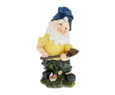 Relaxdays Gnomo de JardÃ­n con Pala, Resistente Intemperie y Heladas, 32x17x15 cm, Figura Enano, Piedra Falsa, Multicolor, Resina sintÃ©tica