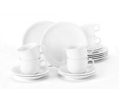 Seltmann Weiden servicio de cafÃ© 18 piezas | Set para 6 personas | Serie Compact blanco | servicio incluye cada 6 plato de desayuno, taza de cafÃ©, platillo de cafÃ©