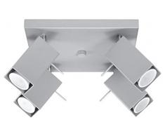 Sollux Lighting - Lámpara LED, acero, gris, 25 x 25 x 15