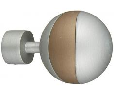 Gardinia Orbit - Juego de 2 embellecedores para Cortinas (Metal, 19 mm de diámetro, 7,5 cm), Color Plateado y marrón