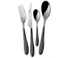 BUGATTI GGNU-023F50 Gioia - Cubertería de 24 Piezas Acero, 22 x 8 x 30 cm, Color Negro