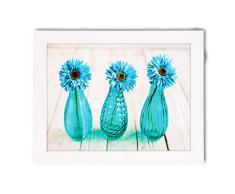 Cuadro en marco | Póster | Moderno | Pared | Artista | Diferentes Temas 30x40cm | (Flores azules)