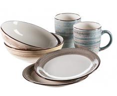 Mäser 931379 Serie Duole - Vajilla de desayuno para 2 personas (6 piezas, cerámica), diseño vintage