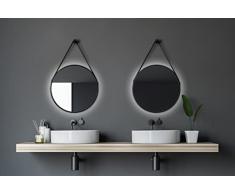 Talos Black Light - Espejo de diseÃ±o Redondo (Marco de Aluminio, iluminaciÃ³n LED, luz Blanca Neutra, diÃ¡metro de 50 cm)