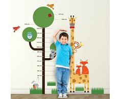 extraÃble Autoadhesivo Adhesivos de pared Animales Niños Medición Arte Mural VINILO DECORACIÃN HOGAR BRICOLAJE Living Dormitorio Decor papel pintado HABITACIÃN INFANTIL REGALO 60x90 cm, Multicolor
