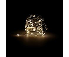 MAURER Guirnalda Luces Navidad Microled 60 Leds Color Blanco Calido.Luz navidad interiores IP20 A Pilas (3 AA No Incluidas)