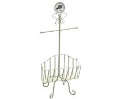 vacchetti José 6214540000 Portarrollos a pie con revistero, Metal, Blanco, 34 x 20 x 84.5 cm