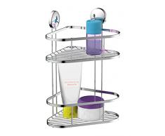 EISL BA0203 - EstanterÃa de esquina para ducha sin agujeros, 2 niveles, acero inoxidable, cesta de ducha, estante de esquina para champú y cesta de almacenamiento, cromado